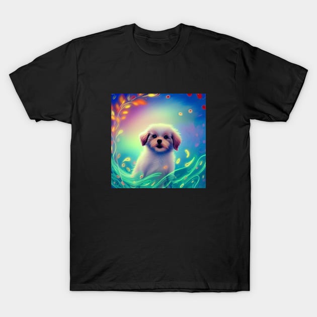 Fluffy Puppy T-Shirt by ArtistsQuest